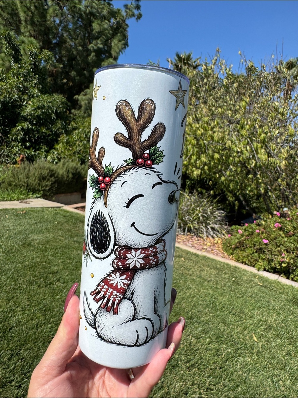 Snoopy Christmas Santa Boop stainless steel tumbler 20oz
